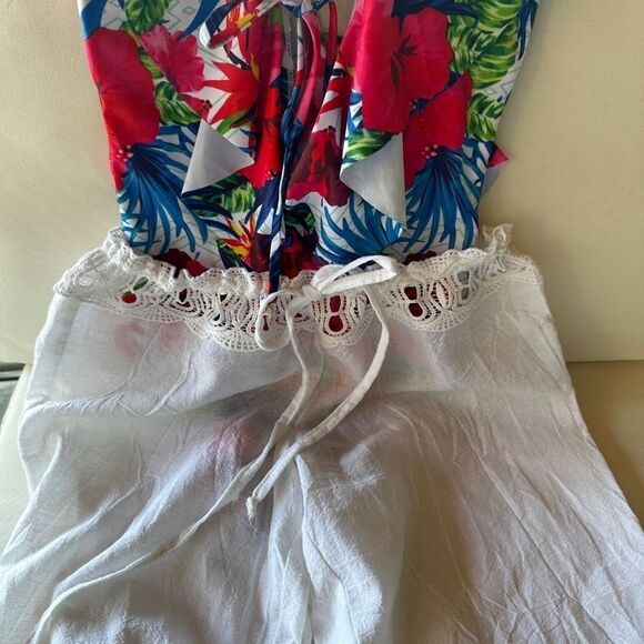 BECCA cotton swimwear cover up pants white S - Picture 1 of 4